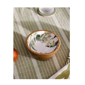 Ensaladera de madera decorativa esmaltada de primera calidad, cuenco de madera de mango con diseño impreso personalizable para uso multiusos - Product Image 5