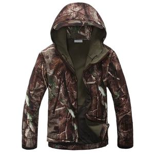 Chaqueta de Caza Impermeable con Camuflaje para Hombre, Chaqueta Táctica de Softshell con Forro Polar, Cortavientos para Senderismo al Aire Libre, Abrigo con Capucha de Camuflaje - Product Image 4