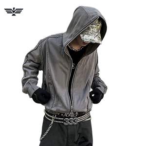 Top Selling Unique Design Distressed Zipper <b>Hoodies</b> for <b>Men</b> 3D Embroidery Regular Fit 100% Cotton Winter Zip-up Wholesale Price - Product Image 1