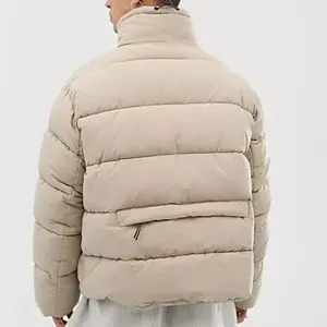 Veste matelassée en duvet de haute qualité sur mesure, coupe-vent d'hiver, col montant, veste matelassée pour homme - Product Image 2