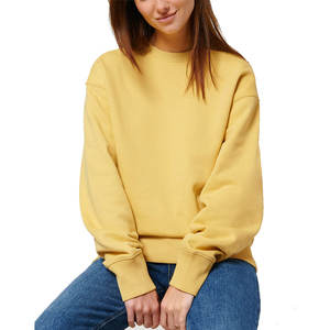 Pigment-Dyed Crewneck Sweatshirt XL Pigment Yellow Organic Oversized Crew Lemon Jumper - Product Image 3