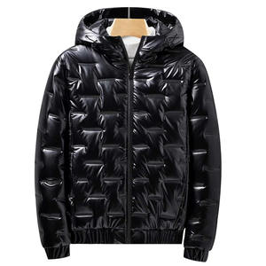 Fine Quality Customized Unisex Puffer Jacket 100%polyester Quilted Design Winter <b>Detachable</b> Hooded Windbreaker Stand Front Warm - Product Image 2