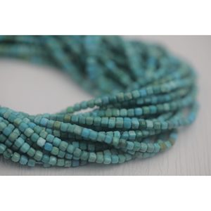 Faceted <b>Turquoise</b> Cubic Shape Loose <b>Beads</b> for Jewelry Making - Product Image 2