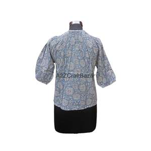 Vestido Midi holgado con estampado de bloques florales de algodón 100%, cintura Natural, ropa informal, decoración con botones, transpirable y sostenible - Product Image 5