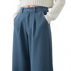 Pantalones casuales de terciopelo a rayas para hombre Retro de pierna ancha, pantalones deportivos sueltos, pantalones de pana para hombre, pantalones formales para hombre - Product Image 5