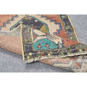 พรมขนแกะสไตล์ตุรกีโบราณขนาด170ซม. x 350ซม. ดีไซน์แบบเย็บปะติดปะต่อกันสีส้มและสีเขียวลวดลายถักทอพื้นหลังยางเพิ่มวัฒนธรรมให้กับพื้นที่ของคุณ! - Product Image 4