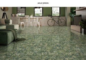 Azulejos vitrificados de porcelana brillante de 600x1200mm Acle Green Acabado ultra brillante 60x120 cm Azulejos para dormitorio y sala de estar de lujo - Product Image 3