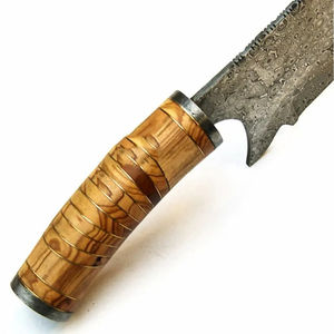 Cuchillo de Chef Burraq DIY OEM Personalizado Hecho a Mano de Acero de Damasco Multifuncional con Patrón de Gota de Lluvia y Funda de Cuero para Uso en la Cocina - Product Image 2