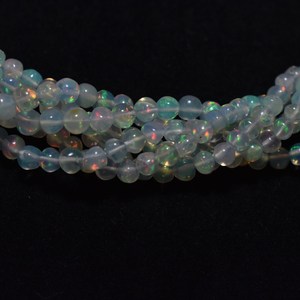 Perles rondes facettées en opale éthiopienne, qualité AAA, perles rondes en opale, 3-4,75 mm, brin de 16 pouces pour la fabrication de bijoux - Product Image 4