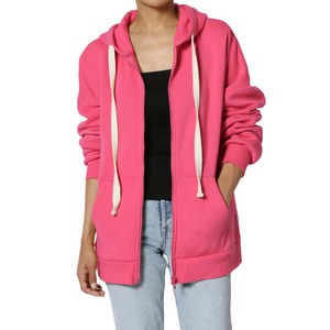 Sudadera con capucha de invierno para mujer, cuello en V, con cremallera, larga, mezcla de algodón y forro polar, 300g - Product Image 5