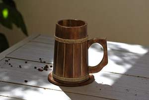 Mug à boire en bois écologique poli gravé sur mesure avec un design moderne pour les occasions spéciales et les mariages - Product Image 4