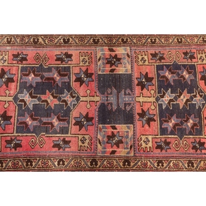 Petit tapis turc de 3,3 x 6,4 pieds, tapis vintage, tapis géométrique rose et marron - Product Image 5