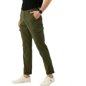 Pantalones de chándal informales de lona Hip Hop para hombre, pantalones de chándal multibolsillo con cierre de botón y logotipo personalizable - Product Image 2