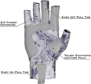2025 nouveauté dernier modèle hommes court doigt coupe gants de pêche cuir respirant pour Sports nautiques et gants de plongée - Product Image 3