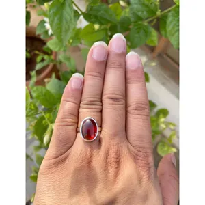 Natural <b>Garnet</b> Topaz <b>Ring</b> 925 Sterling <b>Silver</b> Handmade Gemstone Jewelry Wholesale Supplier - Product Image 4