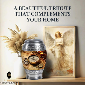 Handcrafted Aluminum Cremation <b>Urns</b> Meena Coated <b>Large</b> (220 cu in) & Keepsake (3 cu in) Watch Design Cremation <b>Urns</b> - Product Image 4