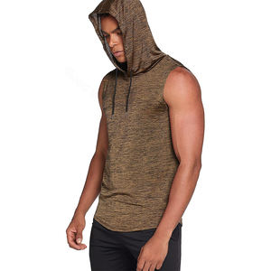 Chaleco de gimnasio de poliéster 100% con logotipo personalizado para hombre, camiseta sin mangas deportiva de punto transpirable, sudadera informal sin mangas para entrenamiento, entrenamiento informal - Product Image 3