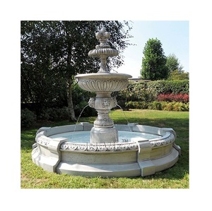 Fuente exterior de mármol hecha a medida con tallas artísticas para patio, villa, jardín y decoración de paisaje de finca de lujo - Product Image 2