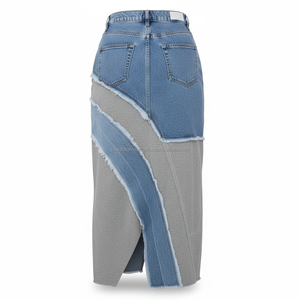 กางเกงยีนส์เอวสูงทรงเอวสูงแบบไม่สมมาตร สไตล์วินเทจสีน้ำเงิน  รุ่นใหม่ล่าสุด  สำหรับผู้หญิง  สไตล์สตรีทแวร์ลำลอง  แบบรัดรูป  รักษ์โลก  ความยาวปานกลาง - Product Image 6