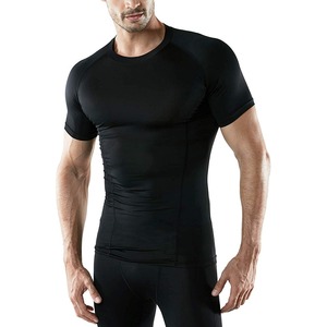Custom Lightweight Seamless Breathable Four-Way Stretch <b>Compression</b> <b>Shirts</b> <b>for</b> <b>Men</b>-Fitness Gym Sports Training Exercise Active - Product Image 4