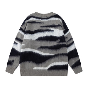 Men's High Quality Wool Cotton Alpaca <b>Knit</b> Crew Neck Sweater Fashionable Custom Embroidered Casual Style - Product Image 2