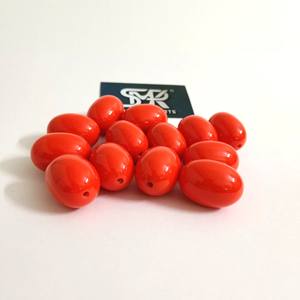 Perles en résine ovales orange écologiques faites à la main, style ange, finition lisse pour la fabrication de bijoux, fournitures d'artisanat, bracelets et colliers DIY - Product Image 1