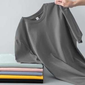 Short <b>Sleeved</b> <b>T</b>-<b>shirt</b> Men's Summer <b>Half</b> <b>Sleeved</b> <b>T</b>-<b>shirt</b> Round Neck Base <b>Shirt</b> and Simple Solid Color Loose Top Clothes - Product Image 4