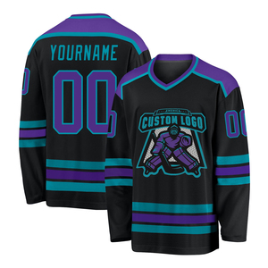 Maillot de hockey sur glace de haute qualité imprimé par sublimation, uniforme personnalisé pour équipe, tenue d'entraînement longue manche pour collège - Product Image 3