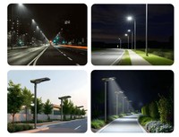 Lampadaire solaire LED intégré Hishine 180lm/W avec panneau bifacial MPPT pour entrepôt, parking, route industrielle, éclairage extérieur