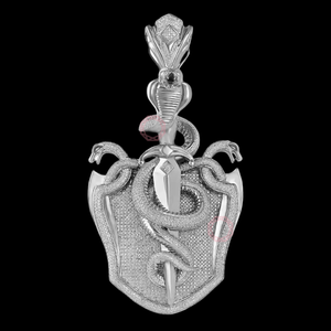 Plata de Ley 925, espada de serpiente chapada en oro de 24 quilates, VVS, moissanita Natural, Diamante cultivado en laboratorio, colgantes y dijes de joyería fina de Hip-Hop - Product Image 1