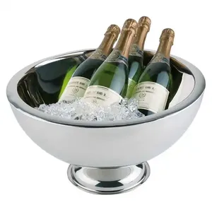 Vente en gros de seau à glace en métal aluminium premium décoratif en relief vin champagne boisson fête baignoire cocktail utilisé vin de refroidissement - Product Image 1