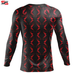 Offre Spéciale hommes Durable professionnel à manches courtes Rash Guard personnalisé imprimé Compression chemises Sublimation Technique MMA tissu - Product Image 2