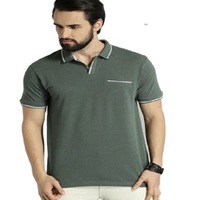 T-shirts en flanelle personnalisés en gros, 100 % coton, anti-boulochage, séchage rapide, anti-plis, manches courtes, col en V, noirs pour hommes