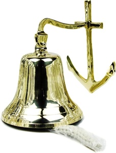 Campana grande de latón náutico Premium de 11 "con acabado brillante pulido | Hermosa decoración temática pirata | Especial de Navidad - Product Image 2