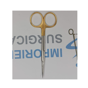 Tijeras Iris de acero inoxidable rectas y curvas | Instrumentos dentales quirúrgicos de punta fina afilada | Tijera Iris multicolor de 4,5 pulgadas - Product Image 2