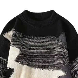 Pulls en tricot pour hommes à manches longues, 100% coton, sur mesure, vente en gros, anti-froissement, col rond - Product Image 6