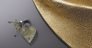 Cadenas en forme de coeur de porte en laiton gravé de fleurs, durable et étanche avec 2 clés, finition verte - Product Image 3