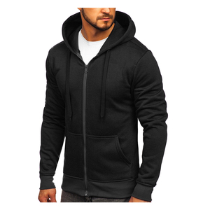 Sudadera con capucha y cremallera informal de lana para hombre con Capucha con cordón, ideal para capas en otoño e invierno, uso diario con estampado de puff - Product Image 5