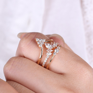 14K <b>Solid</b> Gold Plated Diamond Ring High Quality Solitaire Lab Grown Marquise Cut Diamond Wedding Ring for Women IGI Certified - Product Image 4