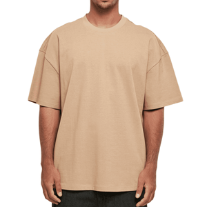 T-shirt Homme Col Roulé 250g Oversize Épaules Tombantes 100% Coton Lourd Uni Streetwear Tissu Éponge Personnalisable - Product Image 4