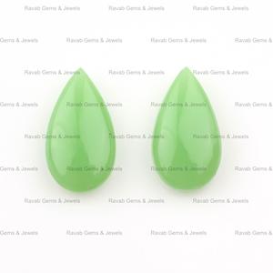 หินอัญมณีคริสโซเพรสจากออสเตรเลียสีเขียวขัดเงาขนาด11x20มม. อัญมณีที่ผ่านการปรับเทียบแล้วเรียบสำหรับการทำเครื่องประดับ - Product Image 2