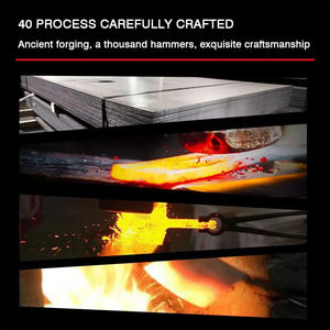 Cuchillo de Carnicero Forjado a Mano de Acero de Alto Contenido de Carbono Premium, Cuchillo de Chef Ergonómico de Espiga Completa con Mango de Madera de Sándalo Amarillo, Herramienta de Cocina - Product Image 3