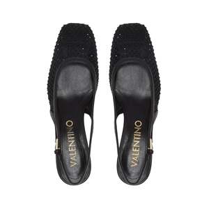 For Summer Breathable Slip-On Slingback Crystal <b>Black</b> <b>Pumps</b> - Product Image 5