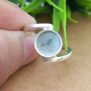 Genuino Plata de Ley 925 redondo 7mm bisel en blanco ajuste anillo cenizas y resina relleno leche materna recuerdo piedra ajuste joyería - Product Image 6