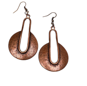 2025, bisutería Vintage de cobre barata extranjera a la venta, pendientes geométricos redondos de hoja, uso diario para damas de Florida - Product Image 3