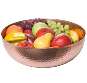 Tazón para Servir de Cobre Puro Pulido, Hecho a Mano, Duradero, para Fiestas, Decoración de Mesa de Comedor, para Servir Alimentos - Product Image 1