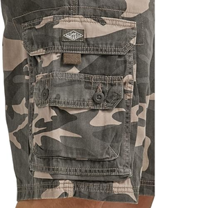 Pantalones cortos de algodón 100% con estampado de camuflaje para hombre, cierre frontal con botón y seis bolsillos, precio - Product Image 5