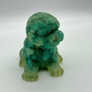 Hermosa Estatua de Perro Tallada en Turquesa Natural, Hecha a Mano, Decoración Feng Shui para el Hogar, Regalo Coleccionable - Product Image 3