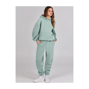 Sudaderas con capucha y pantalones de chándal con logotipo personalizado, conjunto para correr, sudaderas con capucha de gran tamaño para mujer, de 2 piezas chándal, conjunto de pantalones de chándal y Sudadera con capucha - Product Image 2