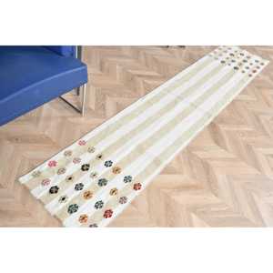 Tapis de 1,7 x 8,6 pieds, tapis turc Kilim, tapis vintage en laine blanche patchwork - Product Image 4